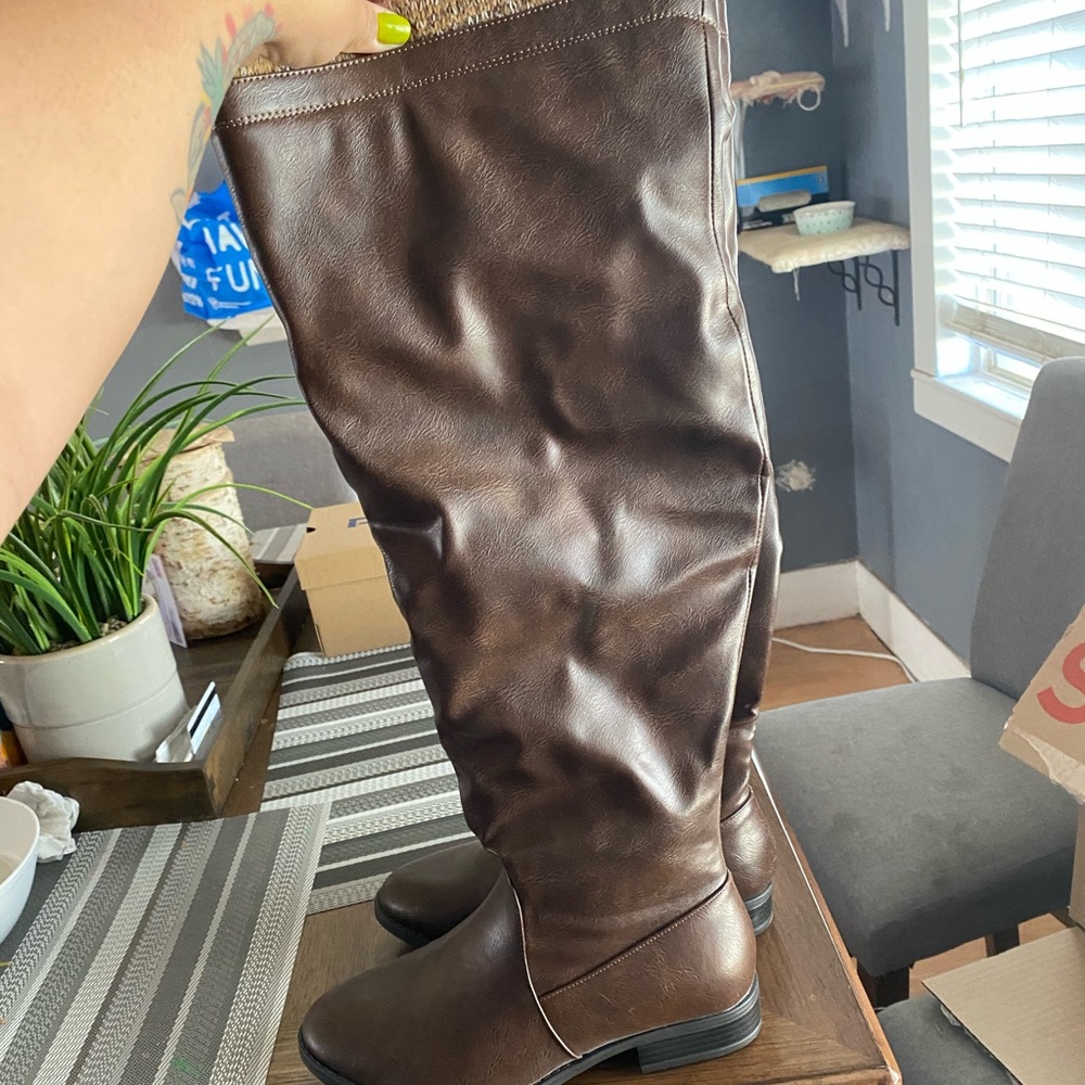 Wide thigh high boots